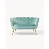 Divano 2 Posti In Velluto Con Piedini In Metallo Oyster