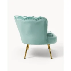 Divano 2 Posti In Velluto Con Piedini In Metallo Oyster