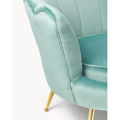 Divano 2 Posti In Velluto Con Piedini In Metallo Oyster