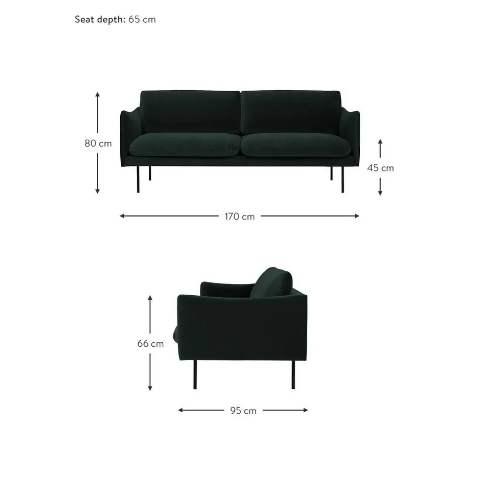 Divano 2 Posti In Velluto Moby