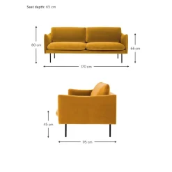 Divano 2 Posti In Velluto Moby