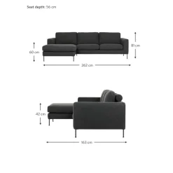 Divano Angolare 3 Posti Cucita