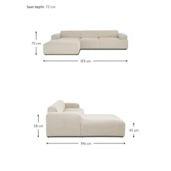 Divano Angolare 4 Posti In Velluto A Coste Melva