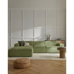 Divano Angolare 4 Posti In Velluto A Coste Melva