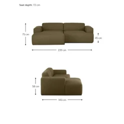 Divano Angolare 3 Posti Melva