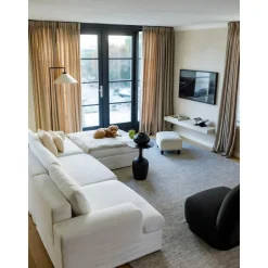 Divano Angolare Componibile 4 Posti Con Rivestimento Sfoderabile Russell