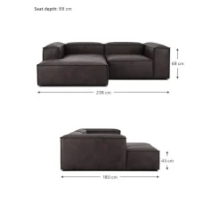 Divano Angolare Componibile In Pelle Riciclata Lennon