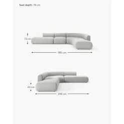 Divano Angolare Componibile 4 Posti In Boucle Sofia