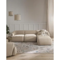 Divano Angolare Componibile 3 Posti In Boucle Sofia