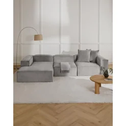 Divano Angolare Componibile In Velluto A Coste Lennon