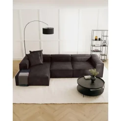 Divano Angolare Componibile In Pelle Riciclata Lennon