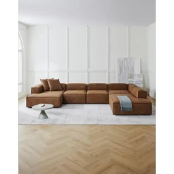 Divano Angolare Componibile In Pelle Riciclata Lennon