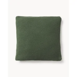 Federa Arredo A Maglia In Cotone Organico Verde Scuro Adalyn