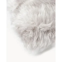 Federa Arredo In Soffice Ecopelliccia Liscia Grigio Chiara Mathilde