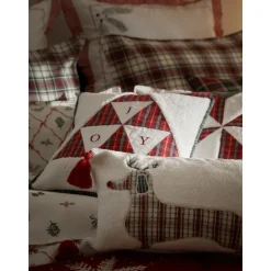 Federa Arredo In Tessuto Teddy Con Motivo Natalizio Dachs