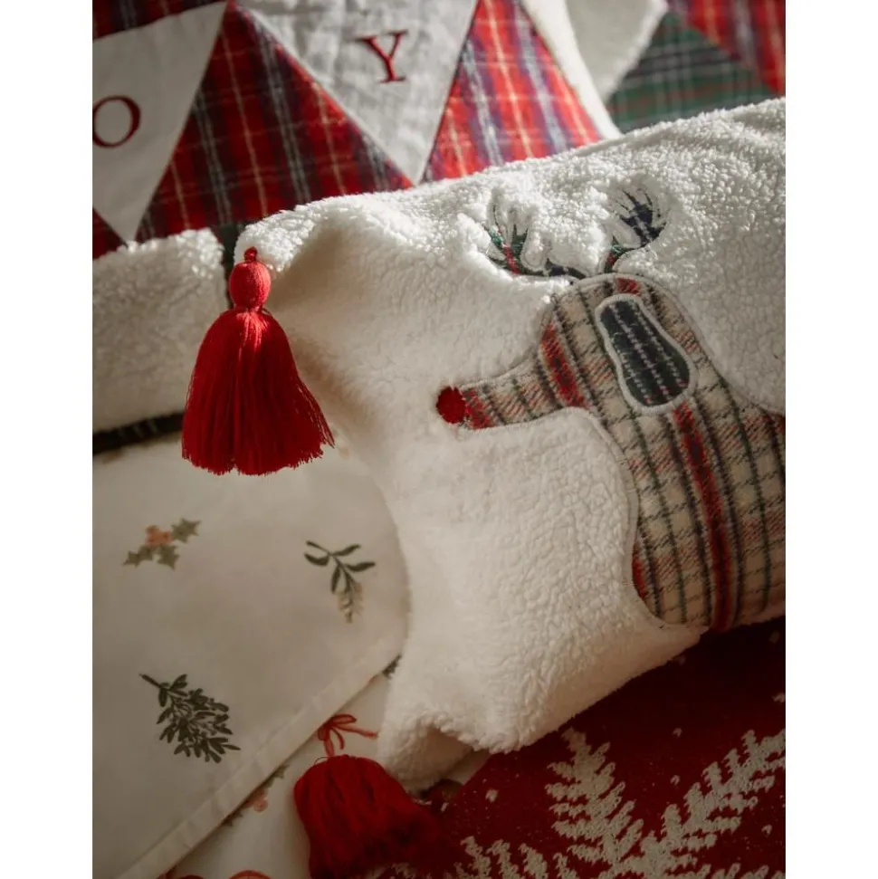 Federa Arredo In Tessuto Teddy Con Motivo Natalizio Dachs