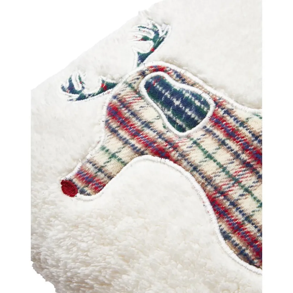 Federa Arredo In Tessuto Teddy Con Motivo Natalizio Dachs