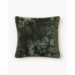 Federa Arredo In Velluto Verde Scuro Con Bordino Enid