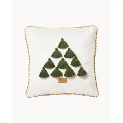 Federa Arredo In Velluto Con Motivo Natalizio E Nappe Skyler