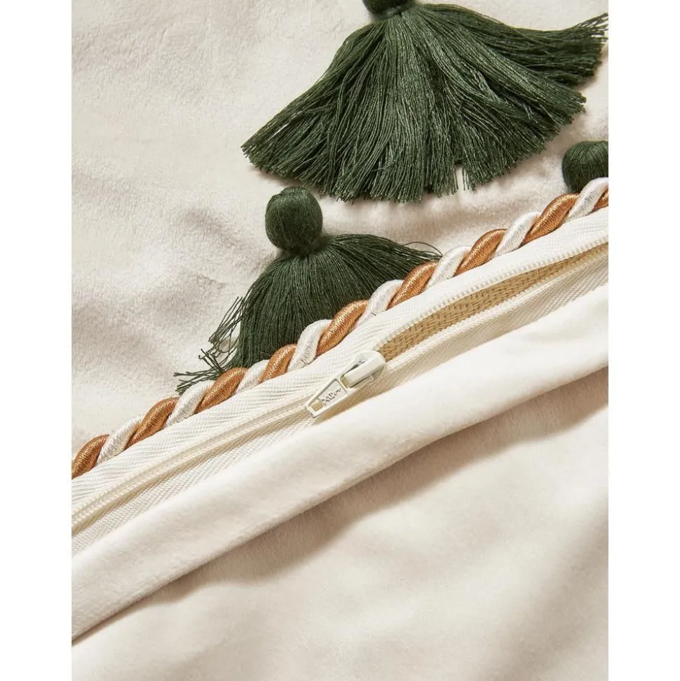 Federa Arredo In Velluto Con Motivo Natalizio E Nappe Skyler