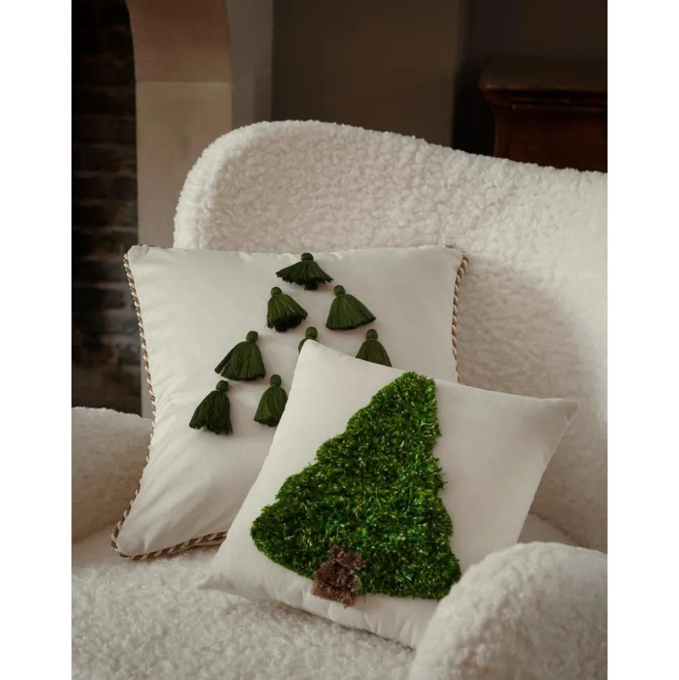 Federa Arredo In Velluto Con Motivo Natalizio E Nappe Skyler