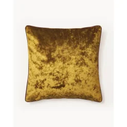 Federa Arredo In Velluto Giallo Ocra Con Bordino Enid