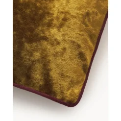 Federa Arredo In Velluto Giallo Ocra Con Bordino Enid