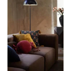 Federa Arredo In Velluto Giallo Ocra Con Bordino Enid