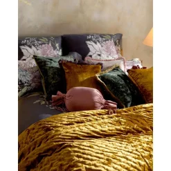 Federa Arredo In Velluto Verde Scuro Con Frange Cyrus