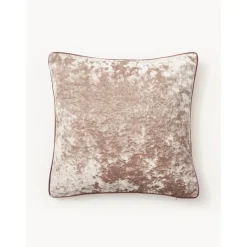 Federa Arredo In Velluto Beige Con Bordino Enid