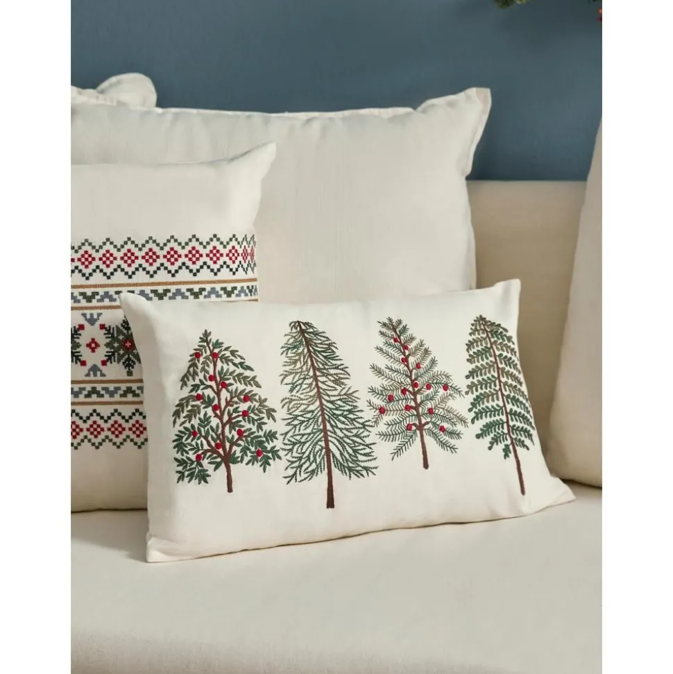 Federa Arredo Rettangolare Ricamata Con Motivo Invernale Fenna