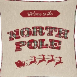 Federa Arredo Reversibile Ricamata Con Retro A Quadri North Pole