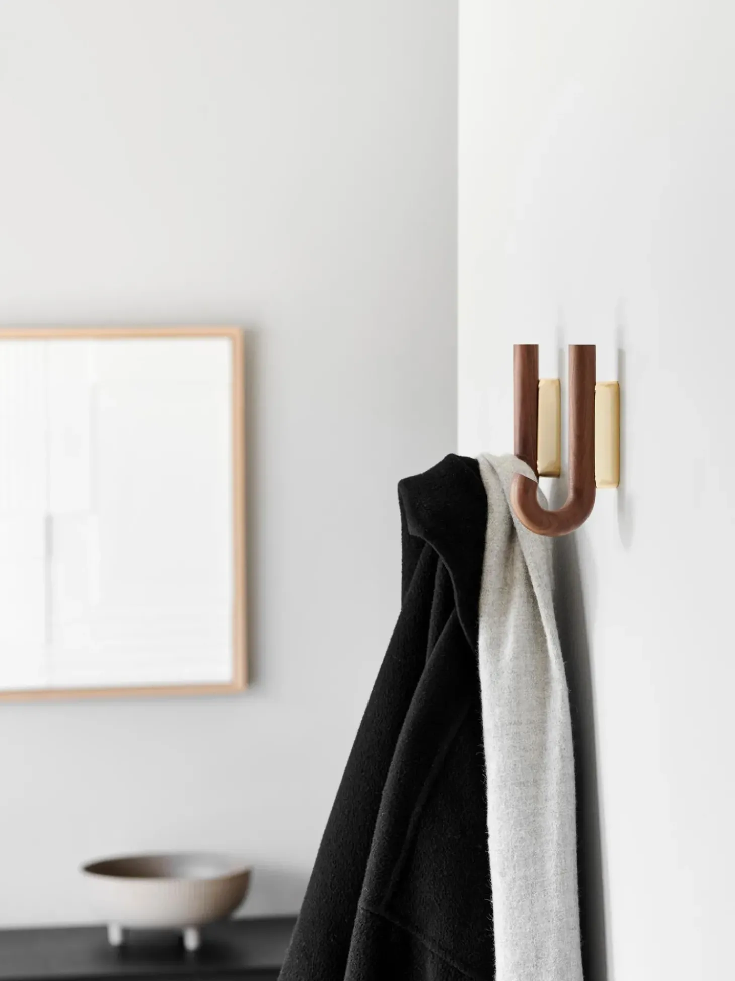 Gancio Da Parete In Legno Di Noce Umbrella, In Diverse Dimensioni