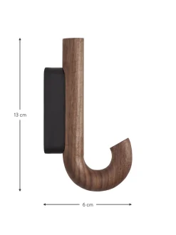 Gancio Da Parete In Legno Di Noce Umbrella, In Diverse Dimensioni