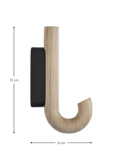 Gancio Da Parete In Legno Di Quercia Umbrella, In Diverse Dimensioni