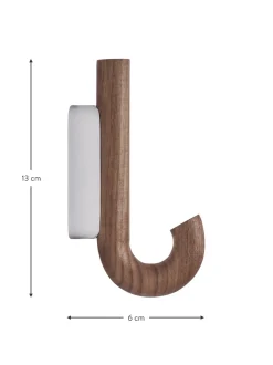 Gancio Da Parete In Legno Di Noce Umbrella, In Diverse Dimensioni