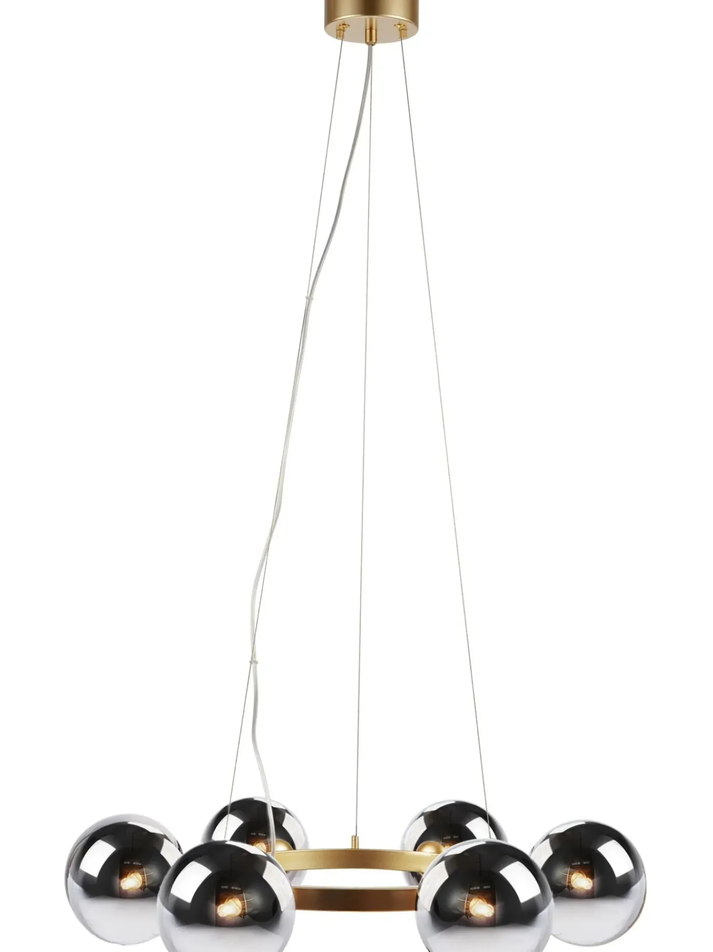 Lampada A Sospensione Grande In Vetro Specchiato Circle