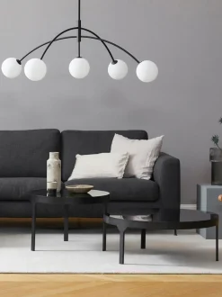 Lampada A Sospensione Grande In Vetro Opale Heaven