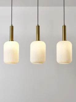 Lampada A Sospensione In Vetro Opalino Candela