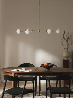 Lampada Grande A Sospensione In Vetro Opale Aurelia