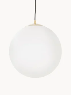Lampada Sferica A Sospensione In Vetro Opalino Beth
