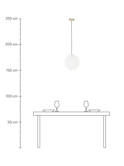 Lampada Sferica A Sospensione In Vetro Opalino Beth