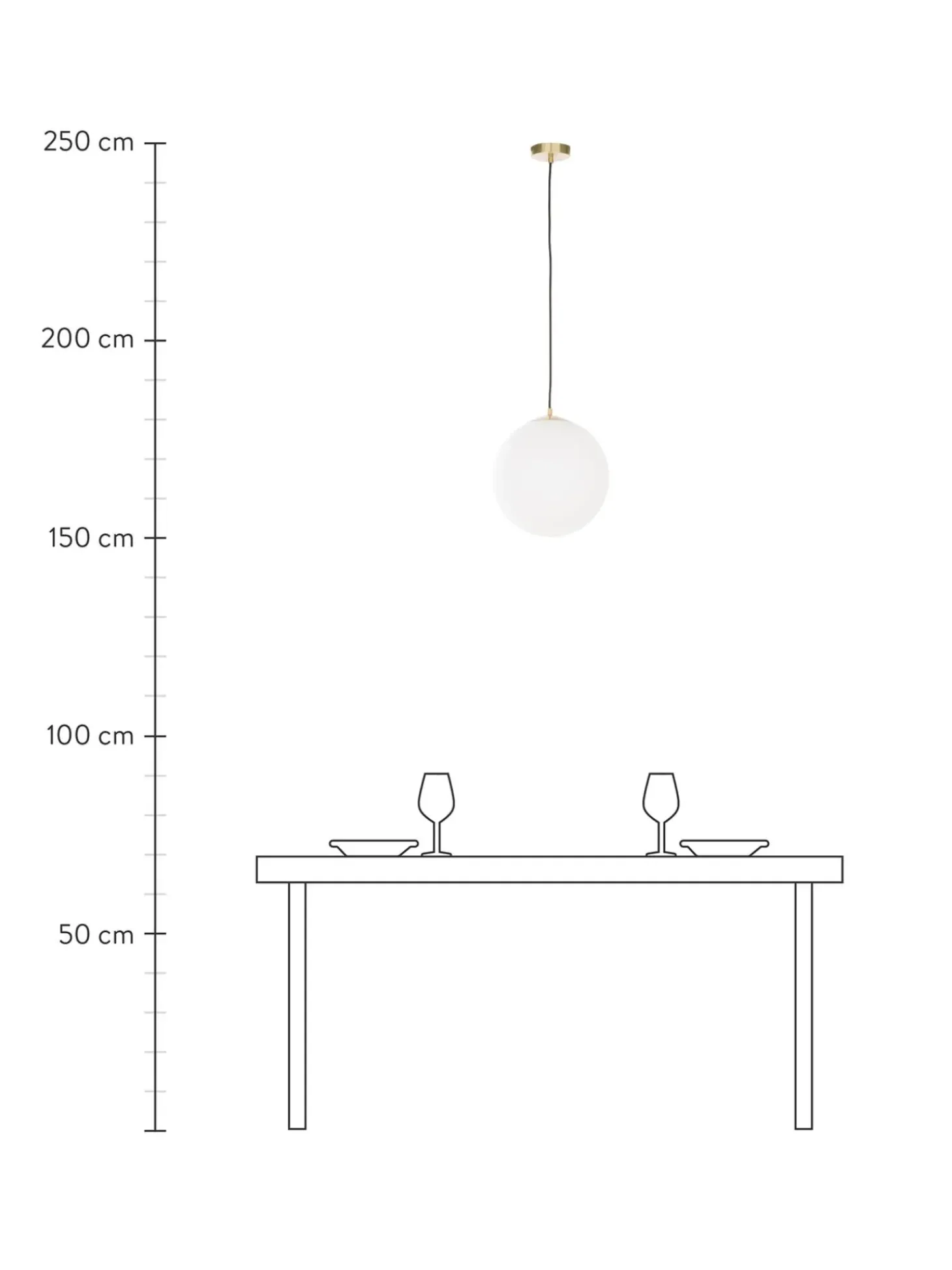 Lampada Sferica A Sospensione In Vetro Opalino Beth