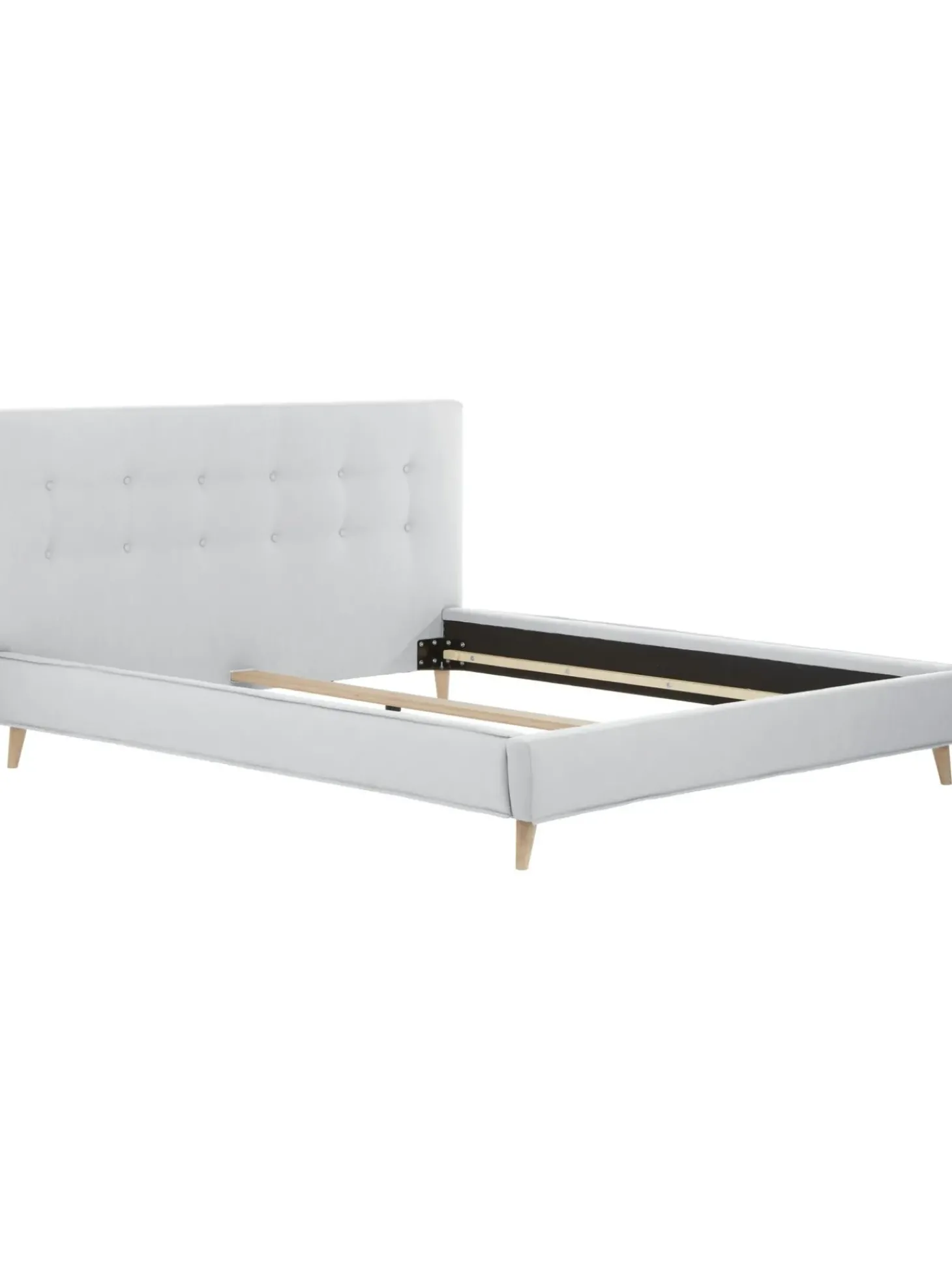 Letto Imbottito Con Piedini In Legno Moon