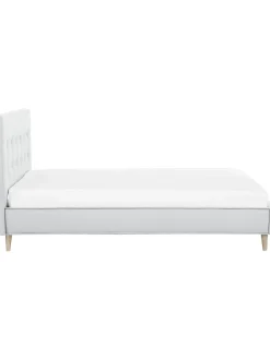 Letto Imbottito Con Piedini In Legno Moon