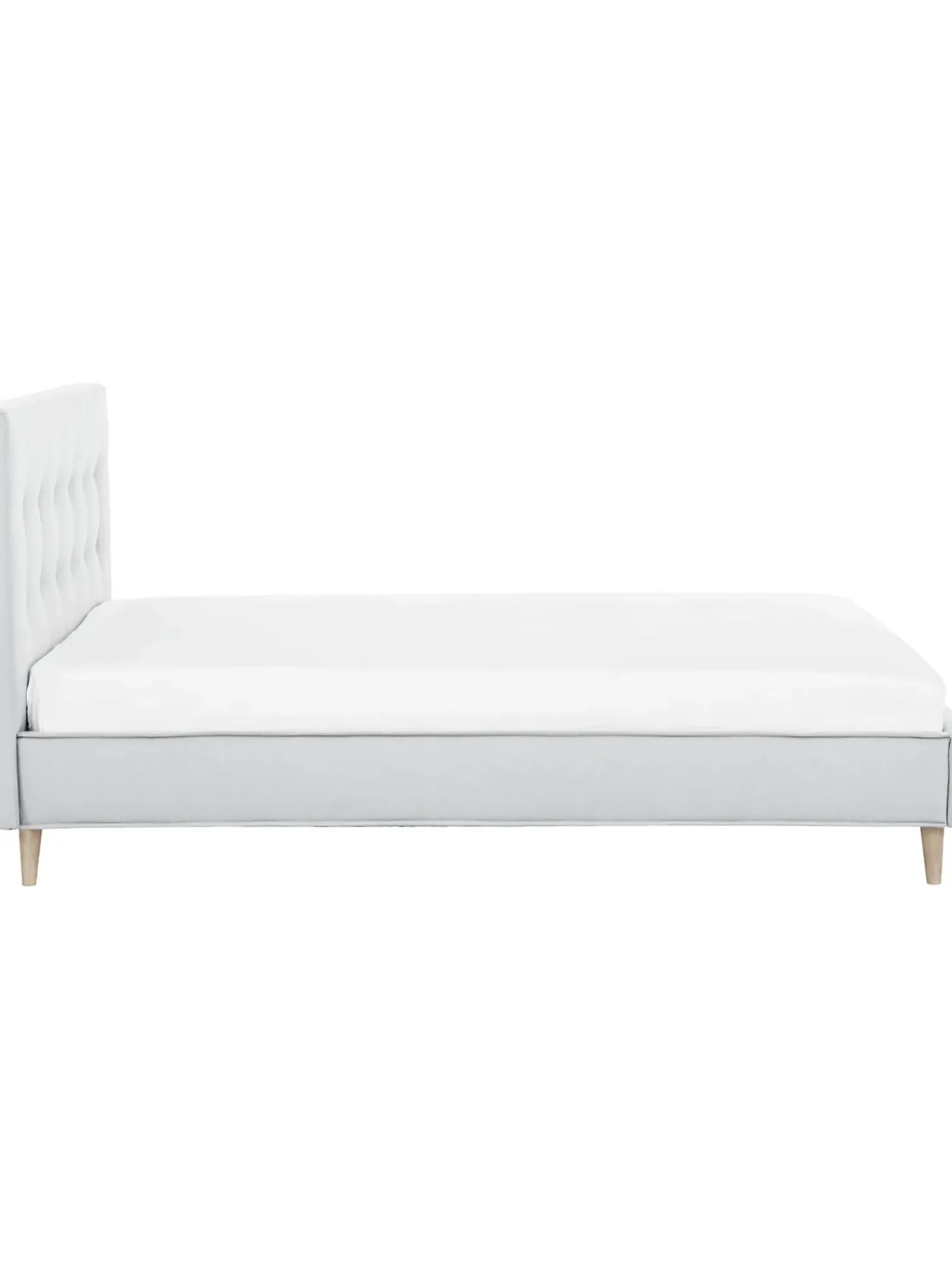 Letto Imbottito Con Piedini In Legno Moon