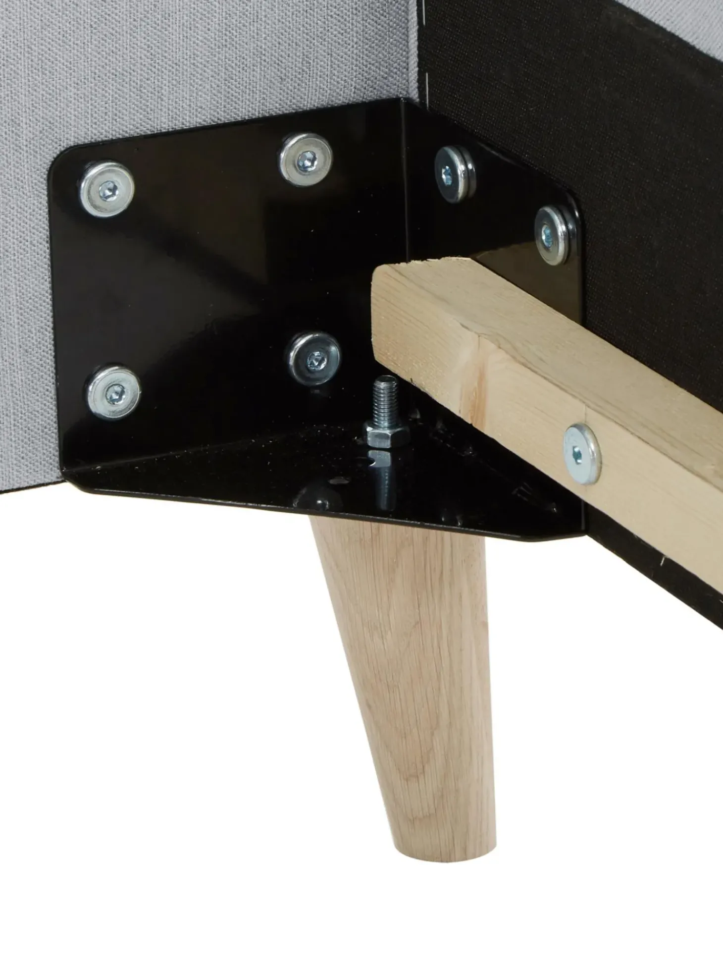 Letto Imbottito Con Piedini In Legno Moon