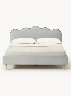 Letto Imbottito Con Testiera Ondulata Romy