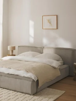 Letto Imbottito In Velluto A Coste Con Contenitore Lennon