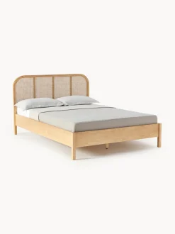 Letto In Legno Con Testiera In Vimini Jones